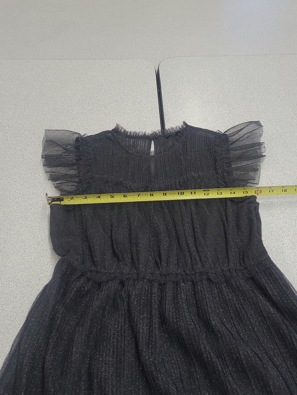 AllSaints Black Sparkle Tiered Tulle Dress Size 8 - Picture 8 of 13
